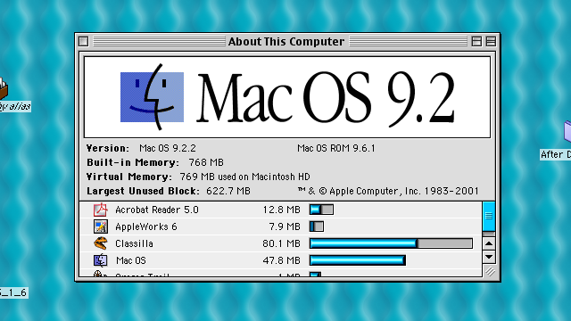 A screenshot of the About This Mac window from MacOS 9.2.